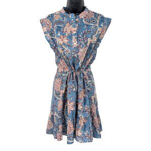 Perry Walker Floral Tiered Dress Boho Artisan Indie Cottage Coastal Flowy Size 2